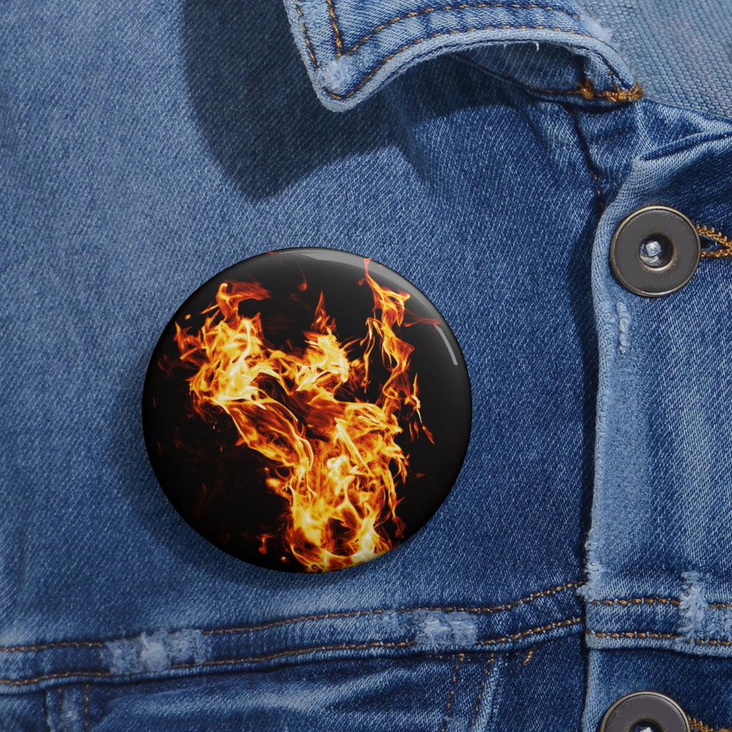 Phoenix Fire Pin - Mythical Fire Bird Art Button