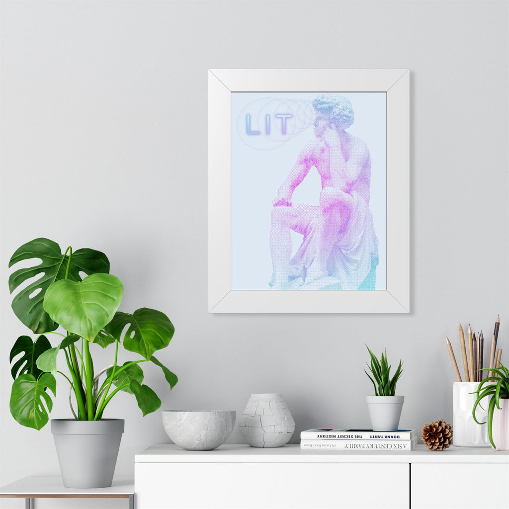 Lit Thinker Framed Poster - Psychedelic Abstract Portrait Wall Art