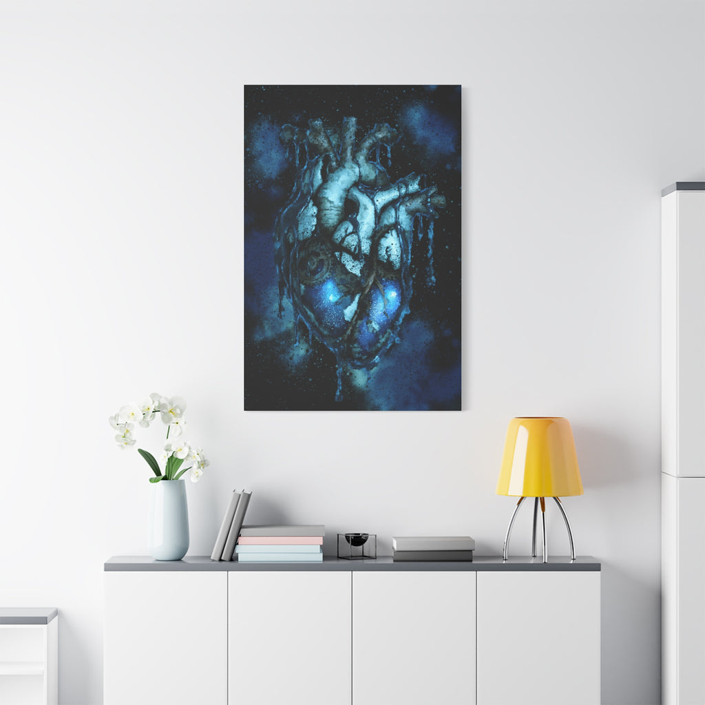 Galaxy Heart Canvas Wall Art - Cosmic Anatomical Space Love Decor