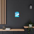 Starry Mountain Sky Canvas Wall Art - Aurora Borealis Decor