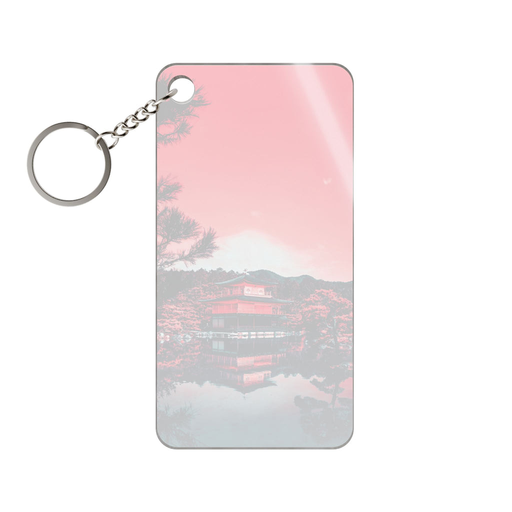 Red Forest Keychain - Abstract Landscape Acrylic Charm