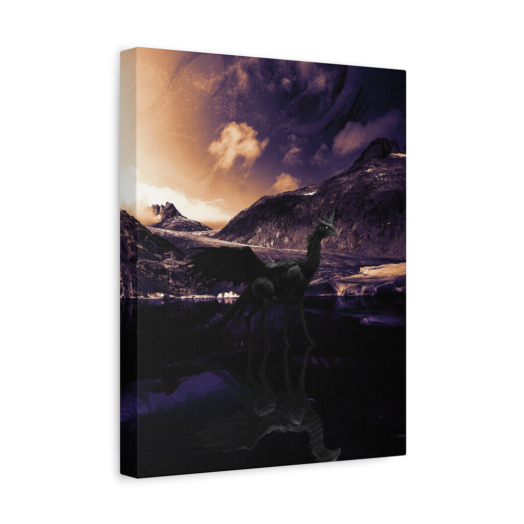 Baby Winged Dragon Canvas Wall Art - Fantasy Creature Decor