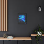 The Data Cube Sci-Fi Cyberpunk Canvas Art | Abstract Tech Futuristic Digital Wall Decor