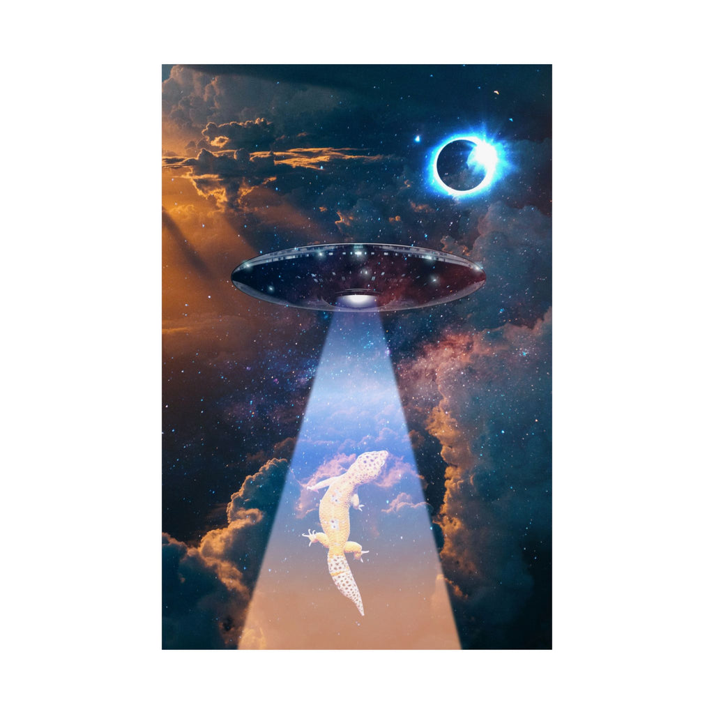 Space Lizards Poster - Lizard Ufo Art Print