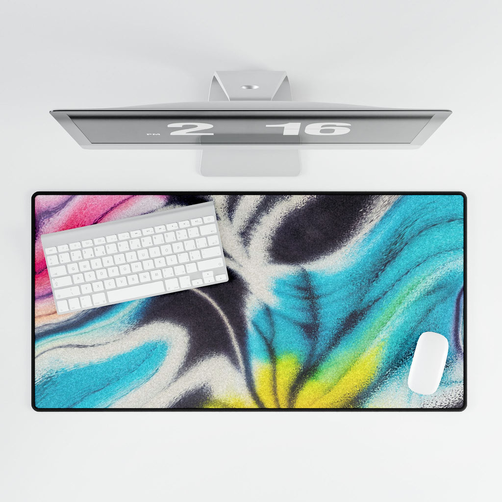 TieDye Night Desk Mat - Psychedelic Tie-Dye Pattern Mouse Pad