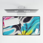 TieDye Night Desk Mat - Psychedelic Tie-Dye Pattern Mouse Pad