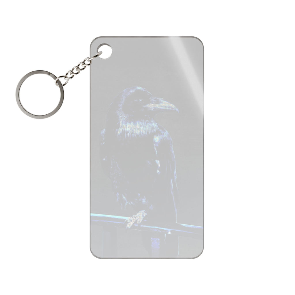 Blue Crow Keychain - Surreal Raven Acrylic Charm