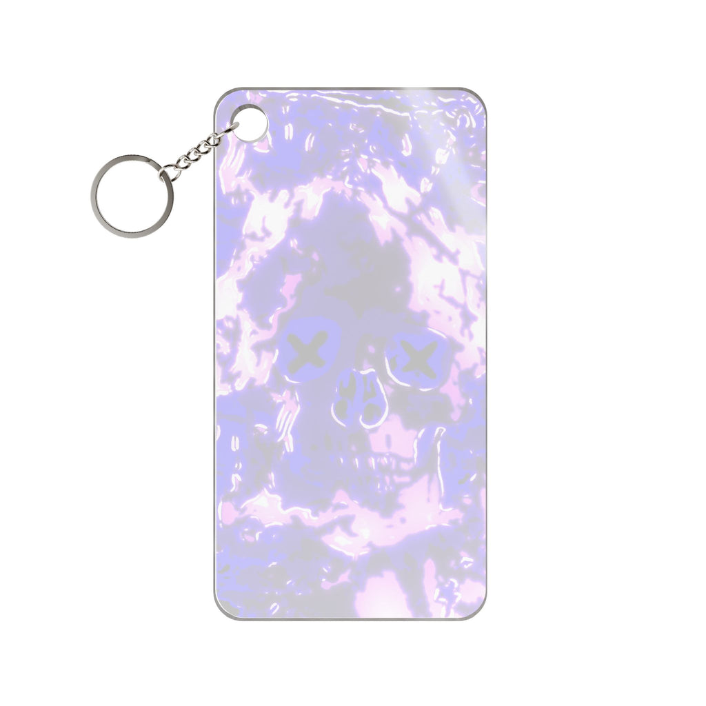Vaporwaave Neon Skull Acrylic Charm Keychain