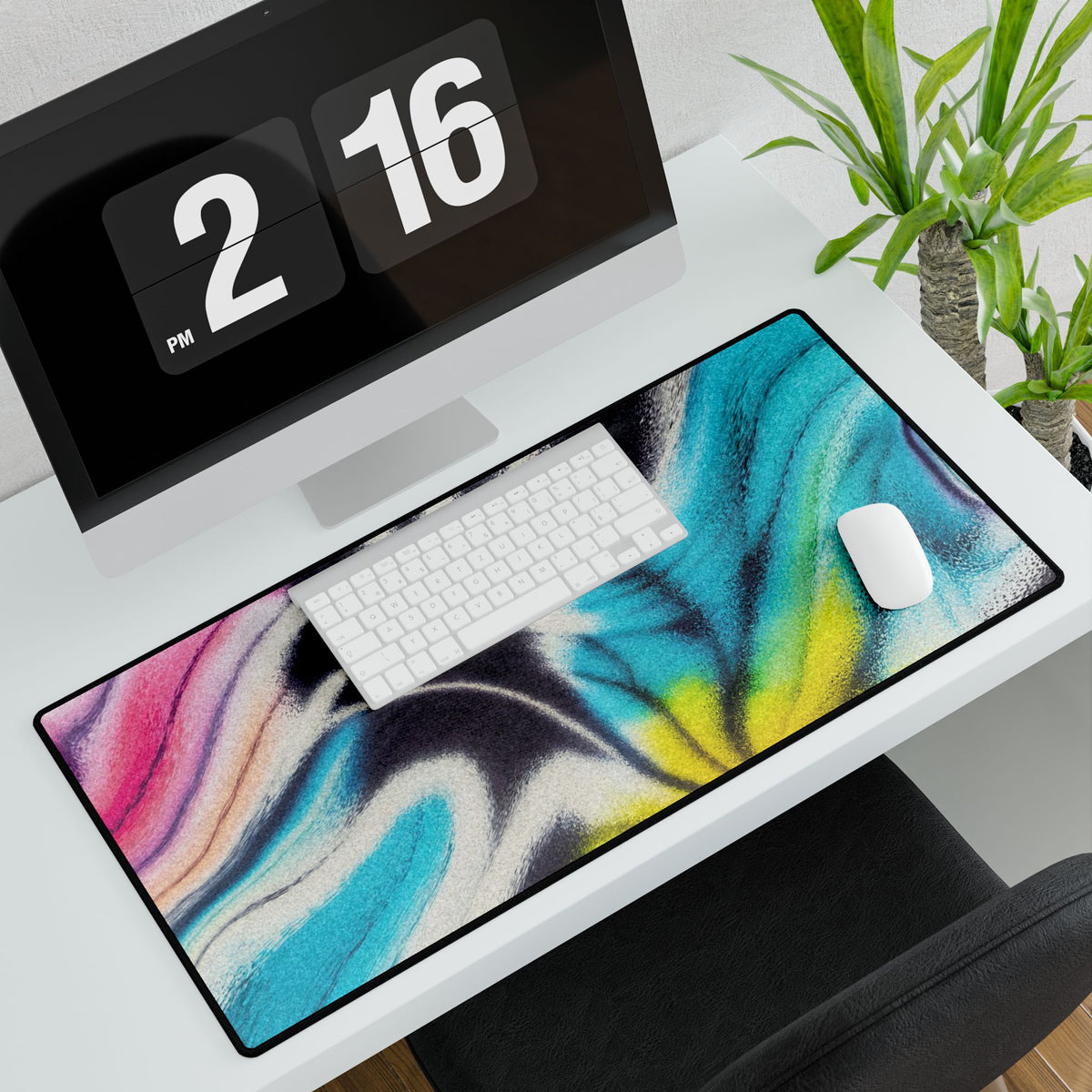 TieDye Night Desk Mat - Psychedelic Tie-Dye Pattern Mouse Pad