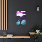 Winter Aurora Light Snowy Forest Canvas Art | Northern Lights Arctic Landscape Wall Decor