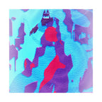 Retro Ice Cave Poster - Cool-Toned Glitch Aesthetic Art Print