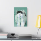 Laser Cat Canvas Wall Art - Funny Sci-Fi Space Feline Decor