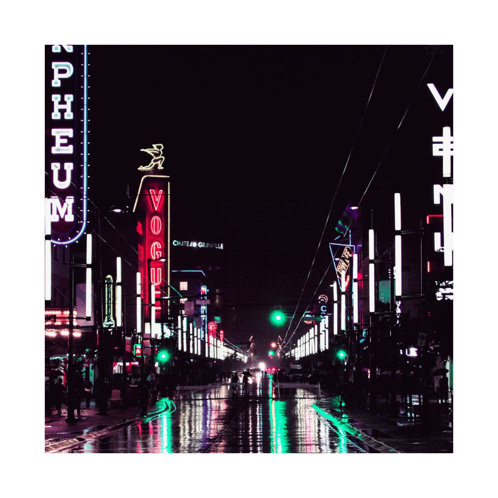 Cyberpunk Slick Street Poster - Neon Alley Art Print