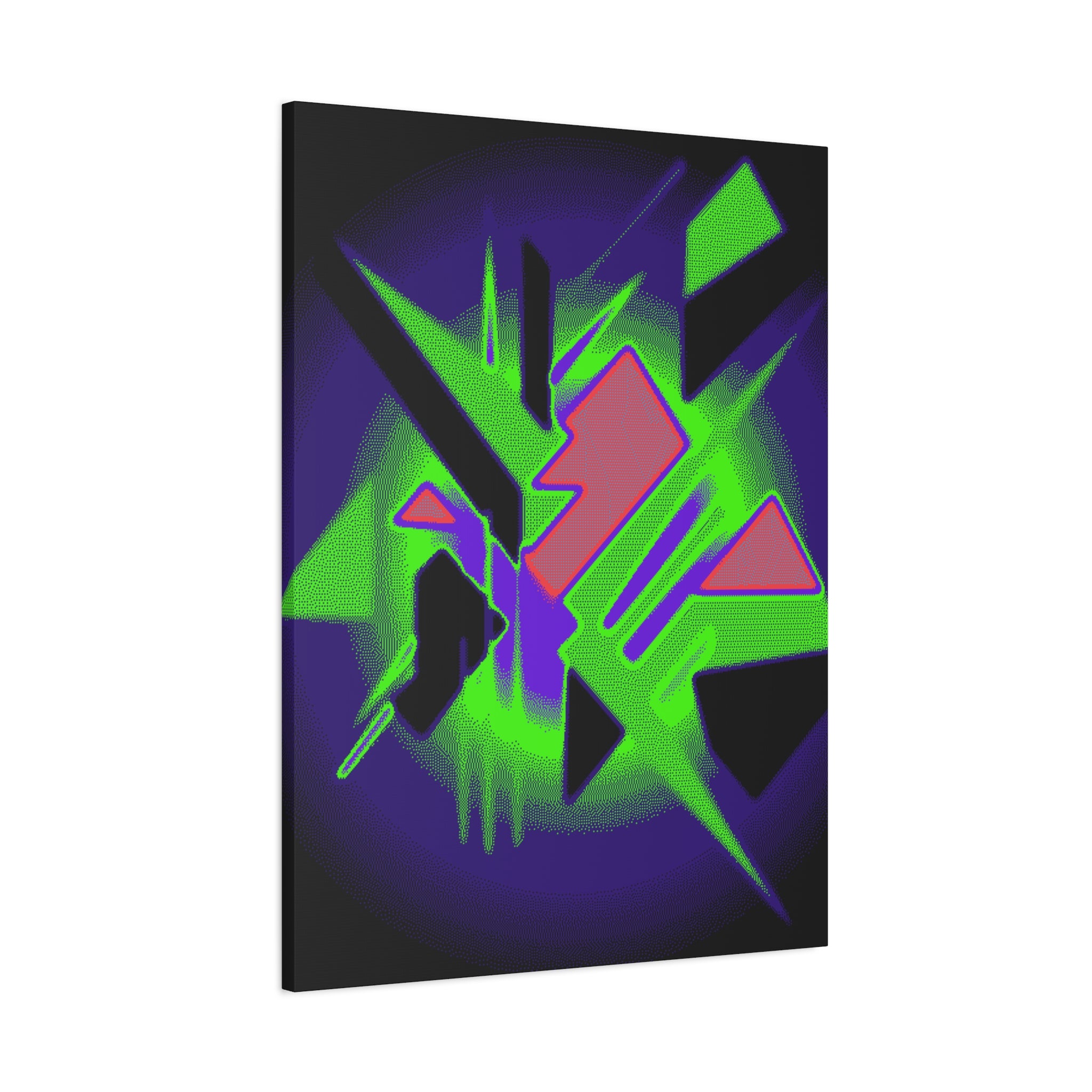 90s Paranoia Canvas Wall Art - Grunge Glitch Trippy Decor