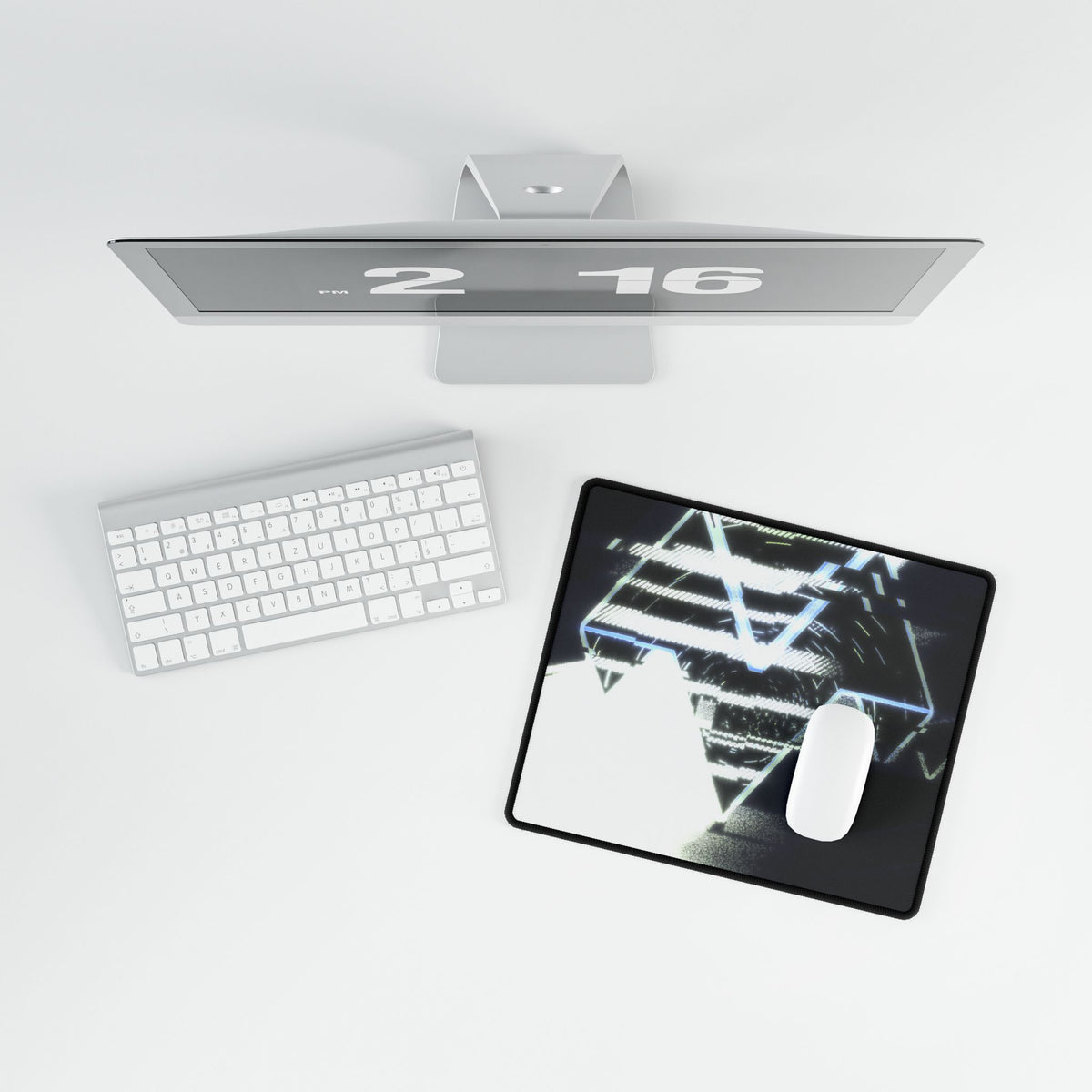 Space Paranoia Desk Mat - Dark Distorted Glitchy Scene Mouse Pad