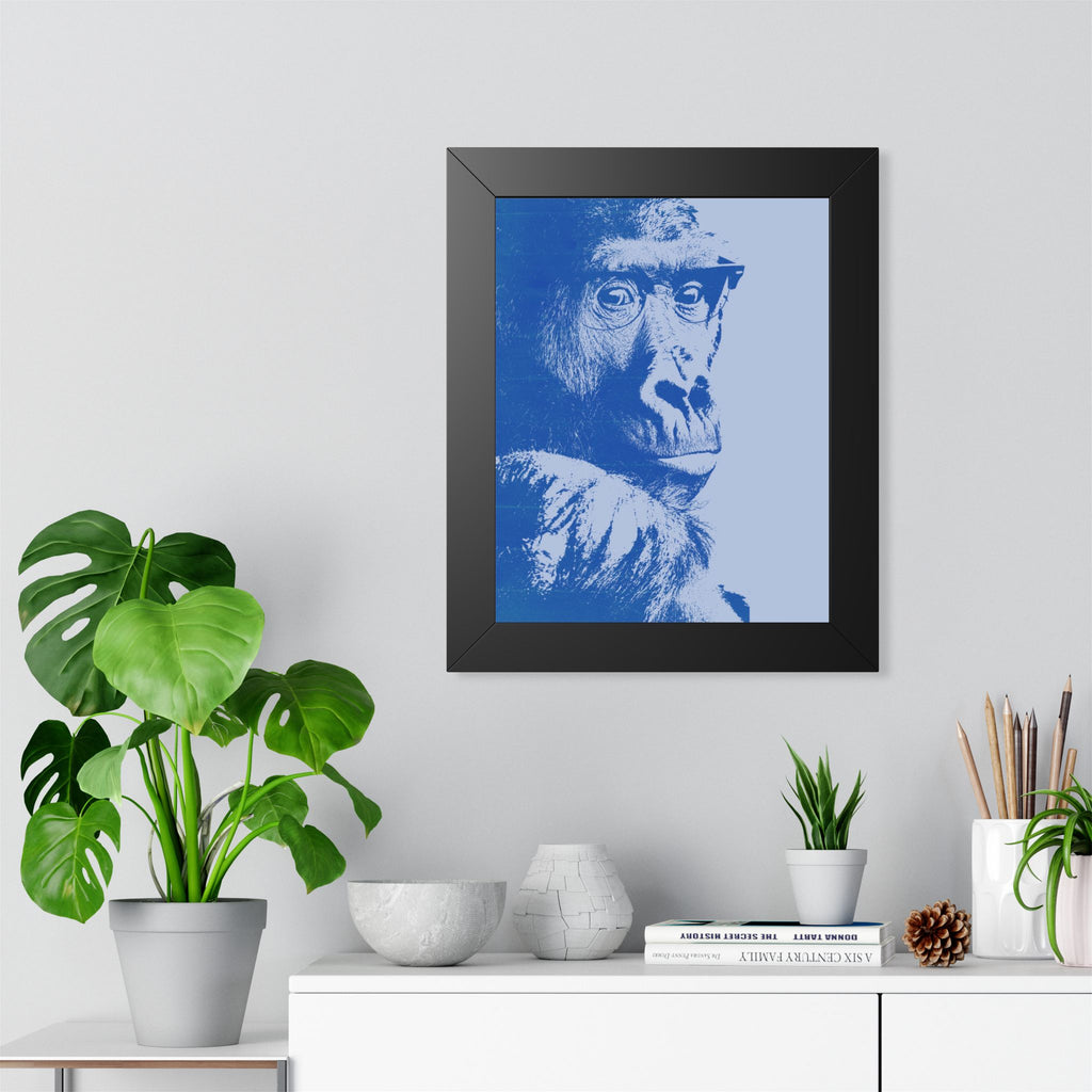 Educated Gorilla Framed Poster - Abstract Primate Wall Art