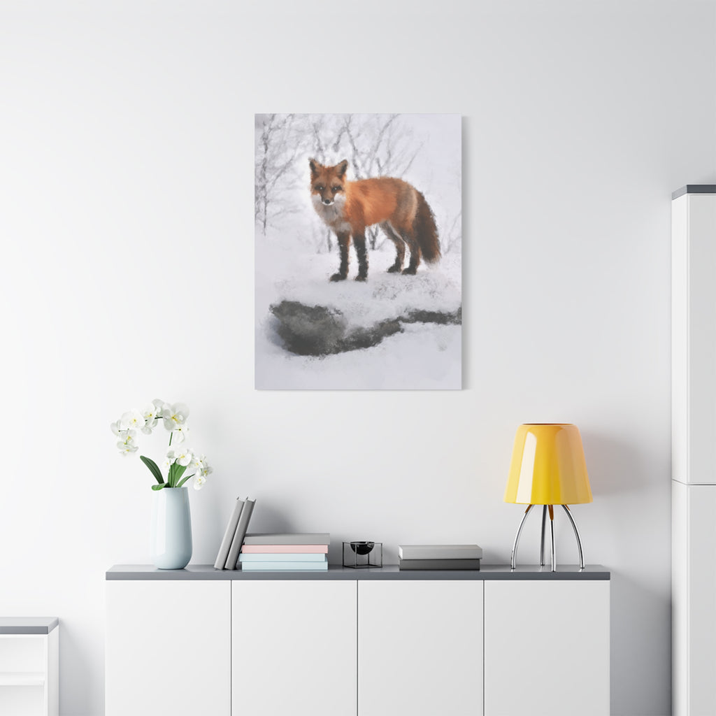 Spirit of the Fox Canvas Wall Art - Psychedelic Geometric Wildlife Decor