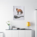 Spirit of the Fox Canvas Wall Art - Psychedelic Geometric Wildlife Decor