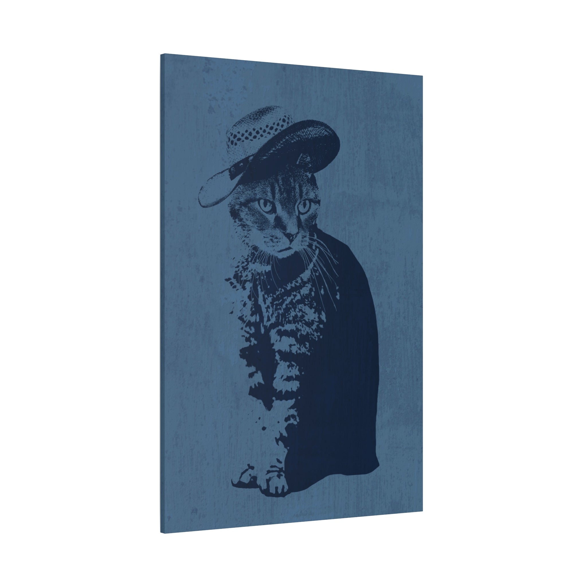 Grey Tabby Cat Canvas Wall Art - Cute Pet Portrait Decor