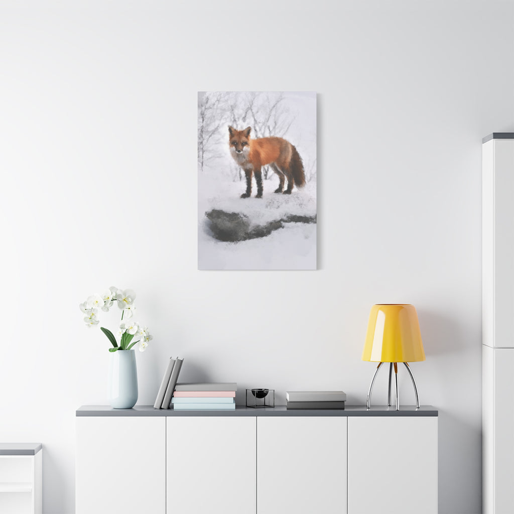 Spirit of the Fox Canvas Wall Art - Psychedelic Geometric Wildlife Decor