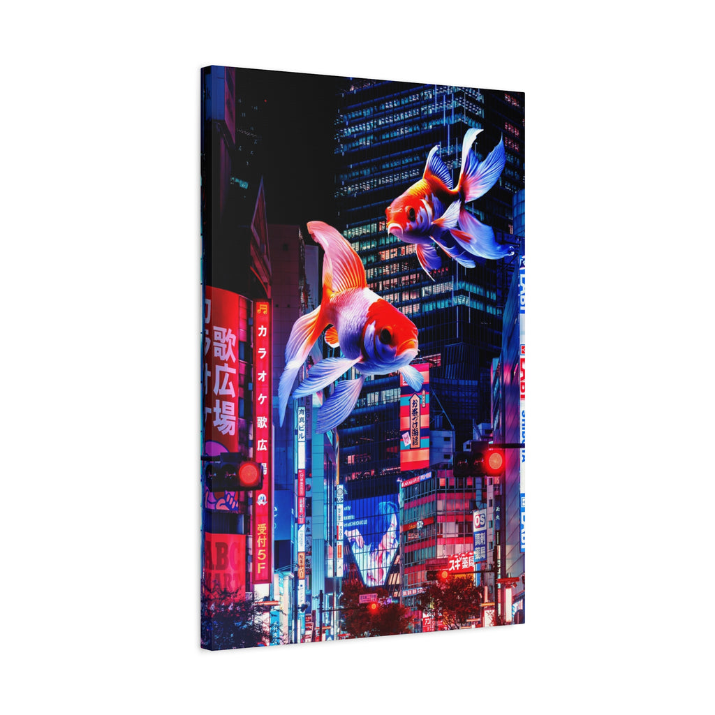 Japanese City Punk FX.2 Canvas Wall Art - Neon Japan Cyberpunk Street