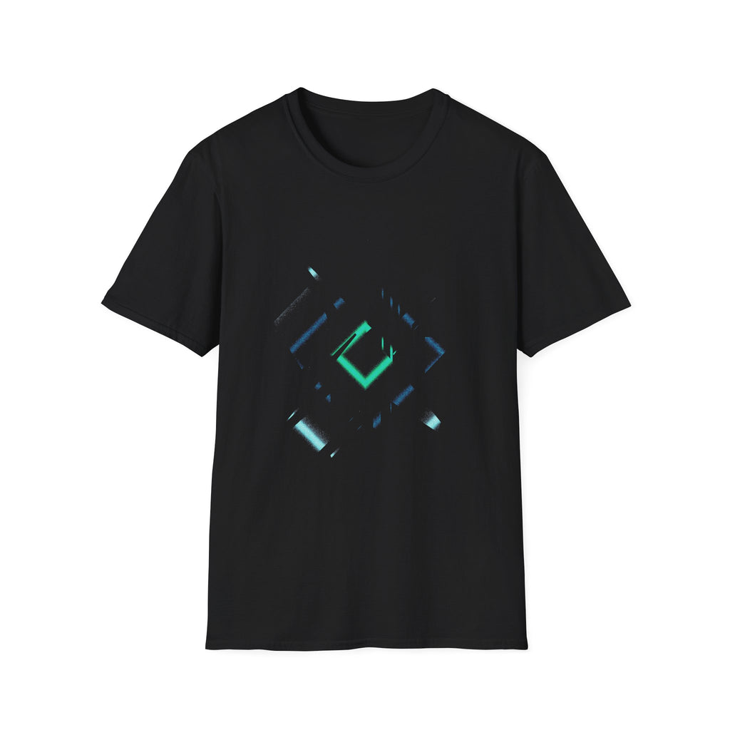 Abstract Techno Blue Rave Shirt - Cyberpunk Graphic Tee