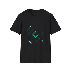 Abstract Techno Blue Rave Shirt - Cyberpunk Graphic Tee