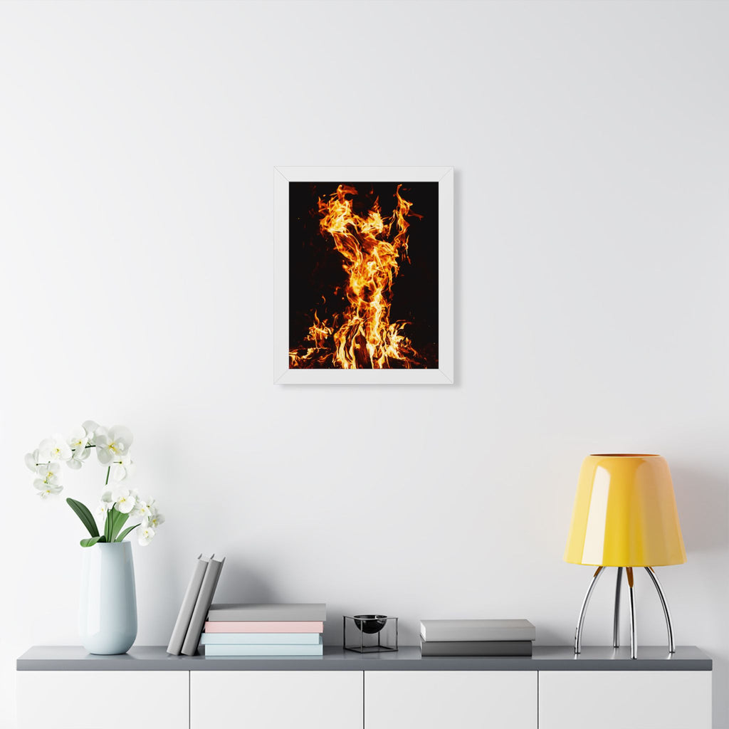 Phoenix Fire Framed Poster - Mythical Fire Bird Wall Art