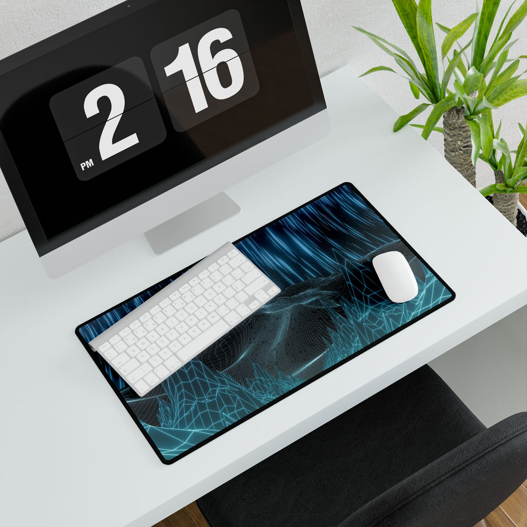 Cyber Wave Escape Synthwave Gaming Desk Mat