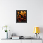 Spooky Cat in Tree Framed Poster - Halloween Wall Art