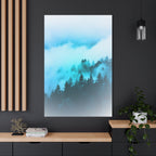 Blue Mountain Fog Canvas Art - Tranquil Blue Ridge Decor