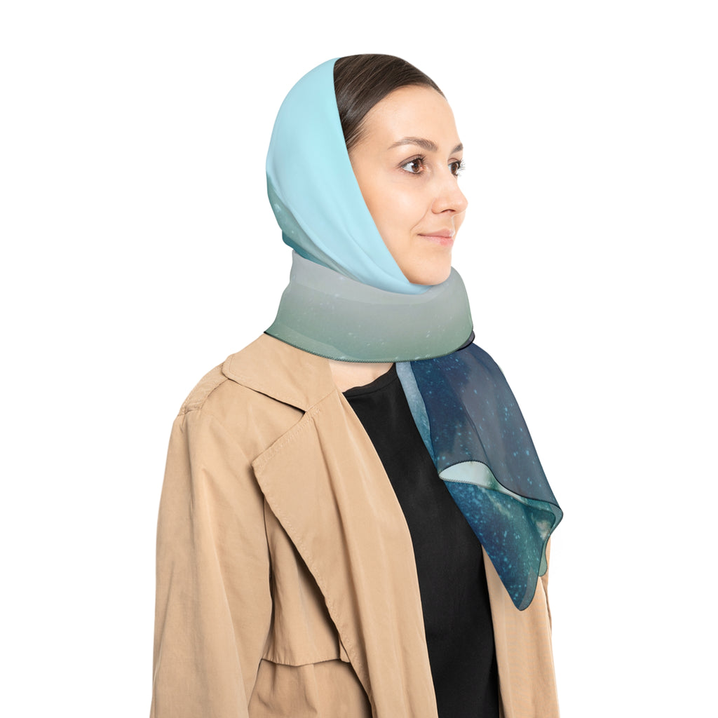 Sunset Space Mountains Scarf - Mountain Range Shawl