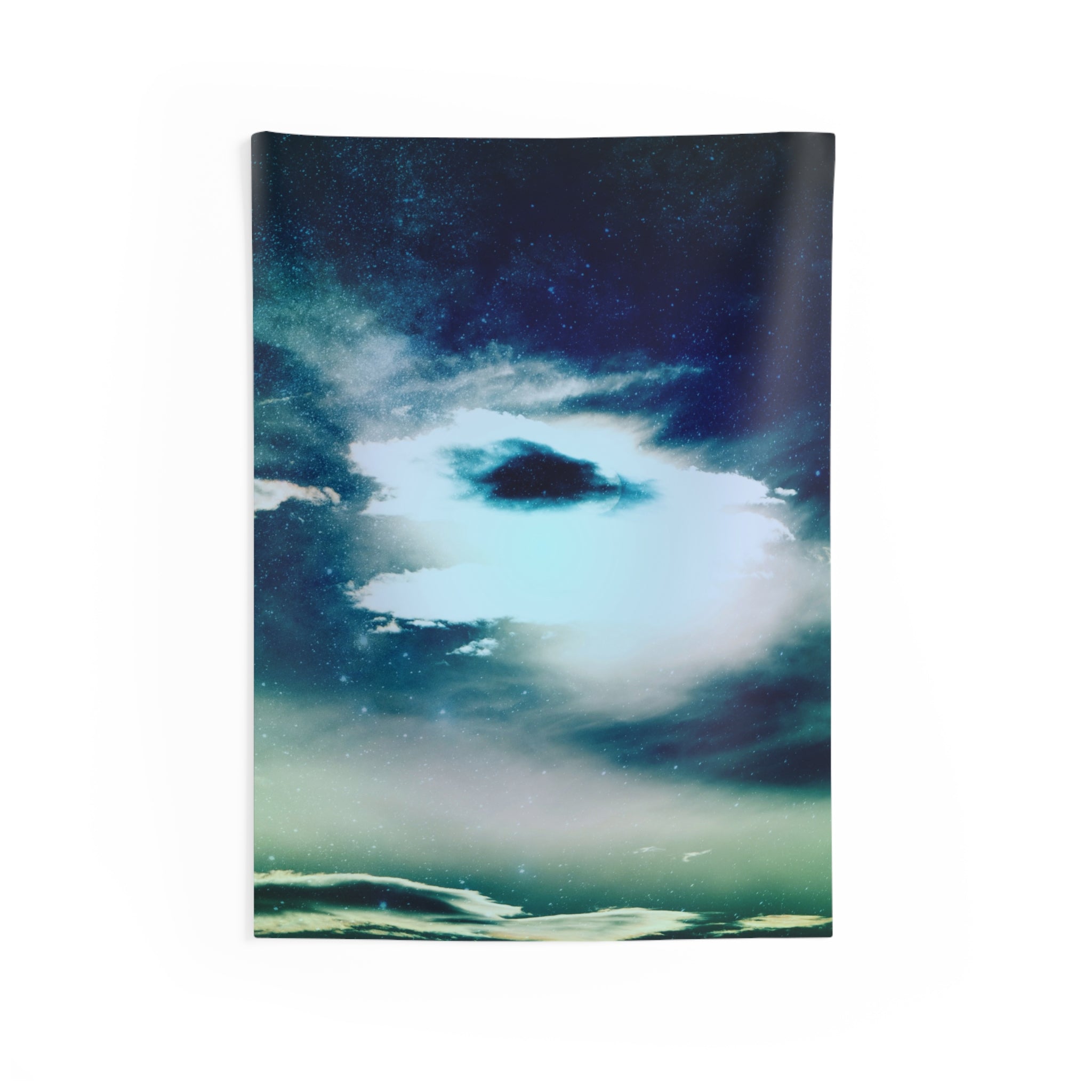 Sunset Space Mountains Art Tapestry