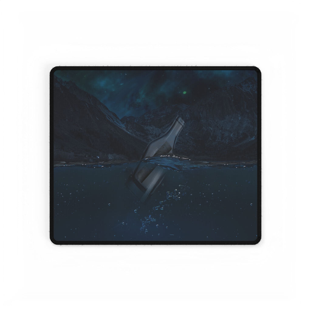 Unknown Message In A Bottle Lost Ocean Mystery Desk Mat Mousepad