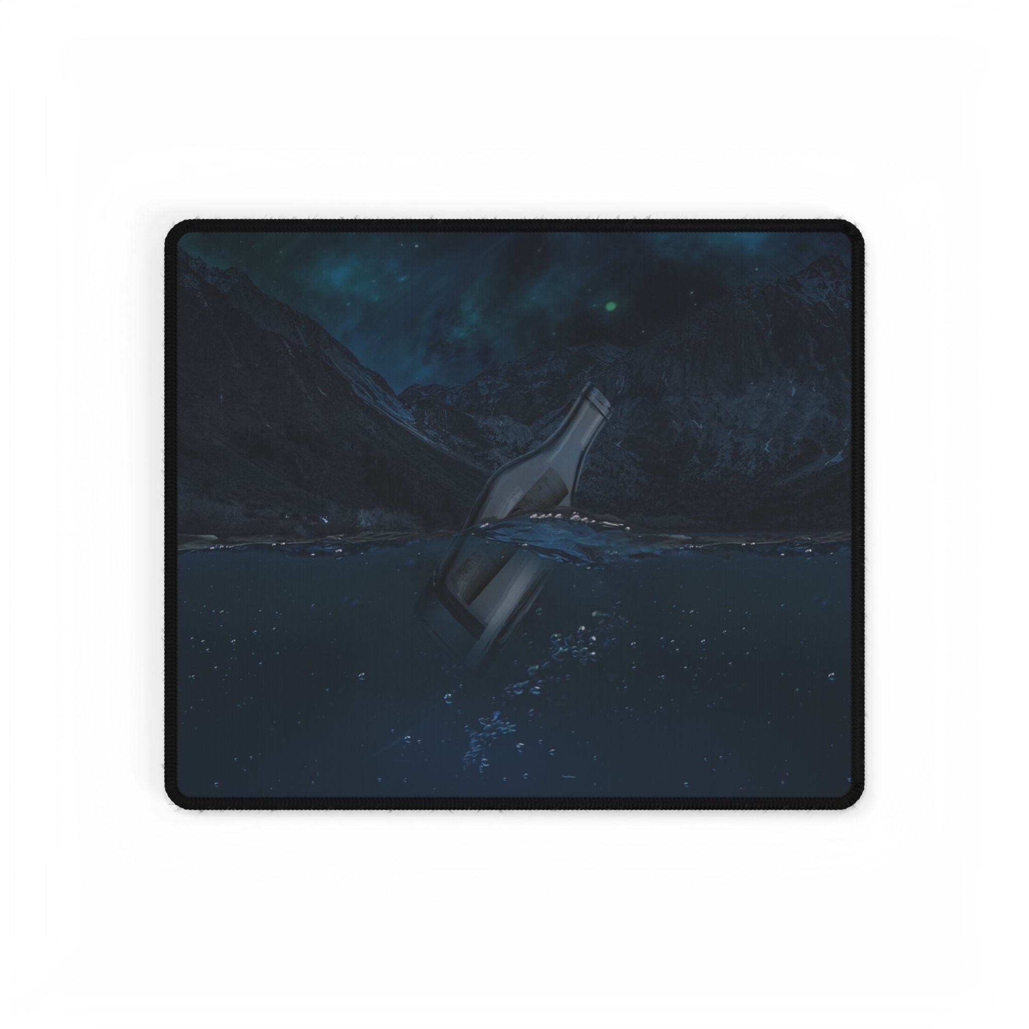 Unknown Message In A Bottle Lost Ocean Mystery Desk Mat Mousepad