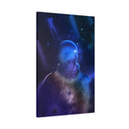 Figure in Space Canvas Wall Art - Cosmic Silhouette Decor
