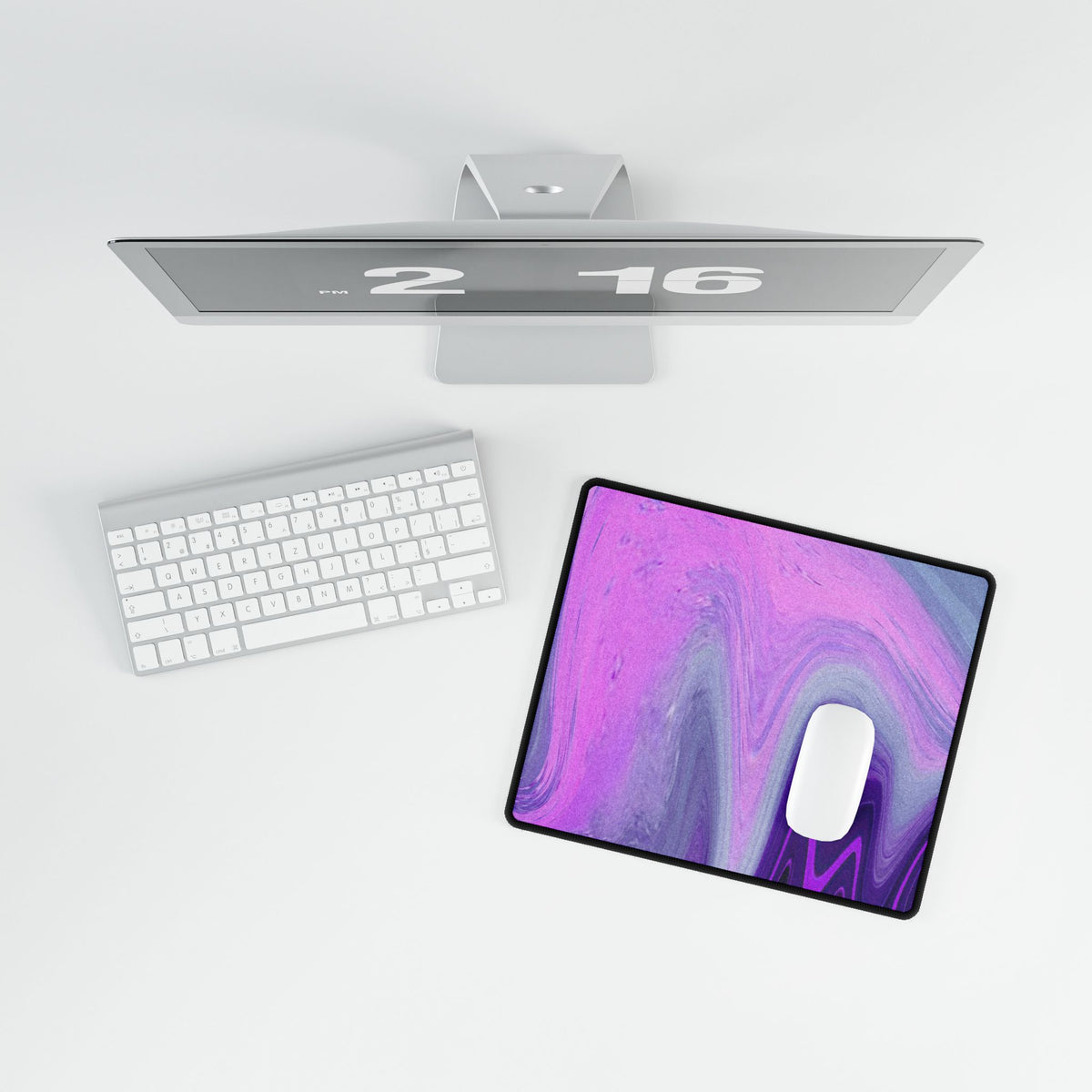 Into The Night Desk Mat - Purple Pink Abstract Mouse Pad