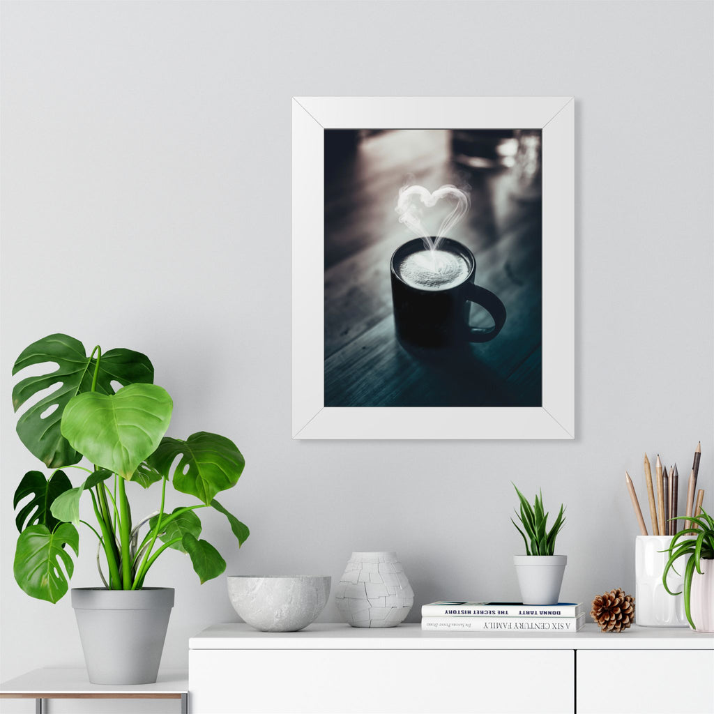 Coffee Love Framed Poster - Cozy Cafe Aesthetic Wall Art