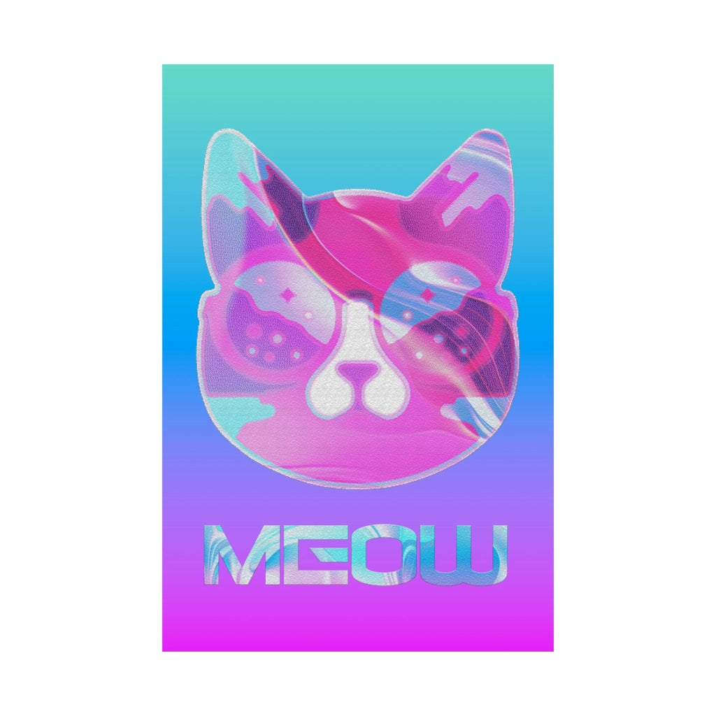 Lofi Cat Meow Poster - Retro Anime Aesthetic Art Print