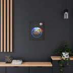 Earth Glitched Canvas Wall Art - Digital Glitch Futuristic World