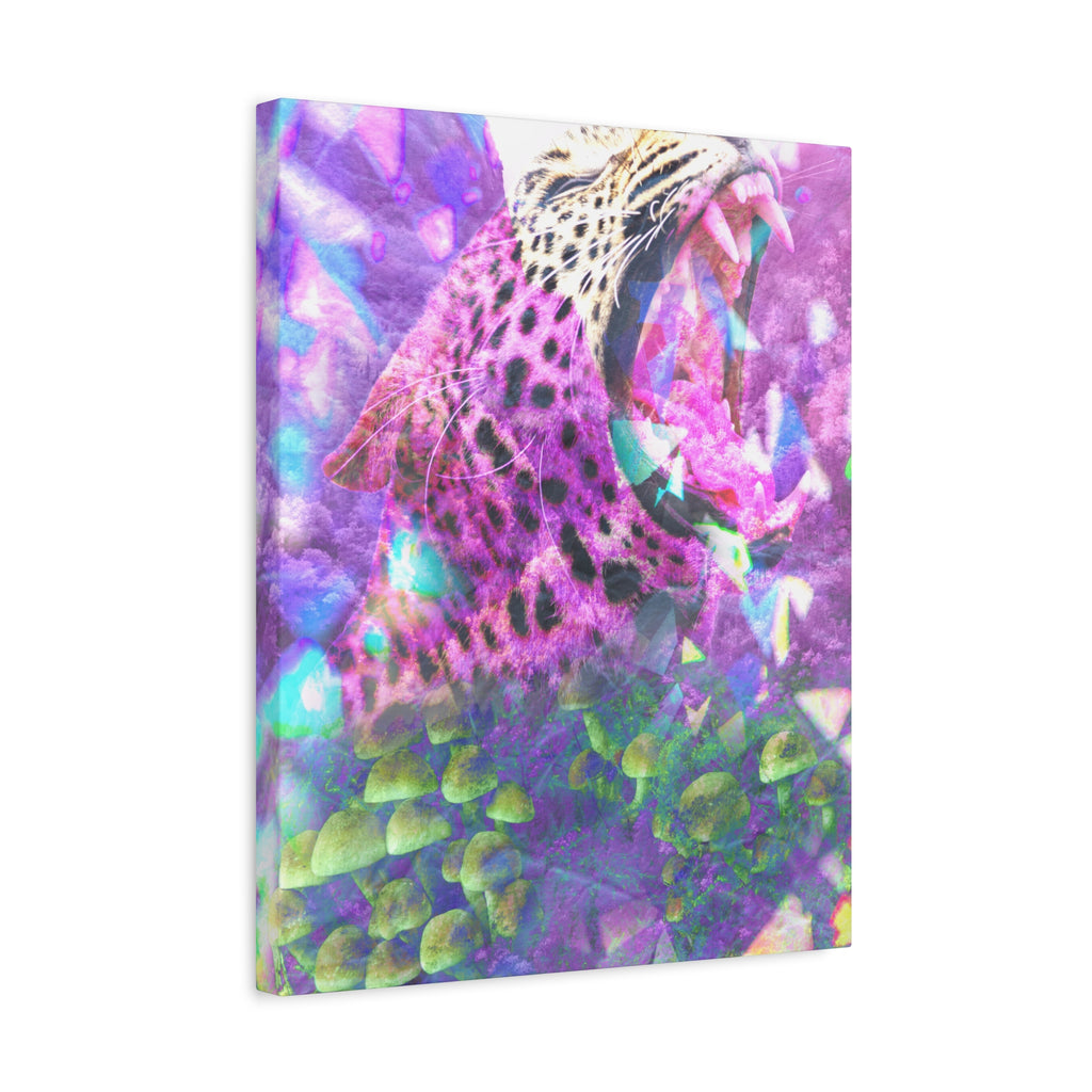 Vibrant Roaring Leopard Matte Canvas Wall Art