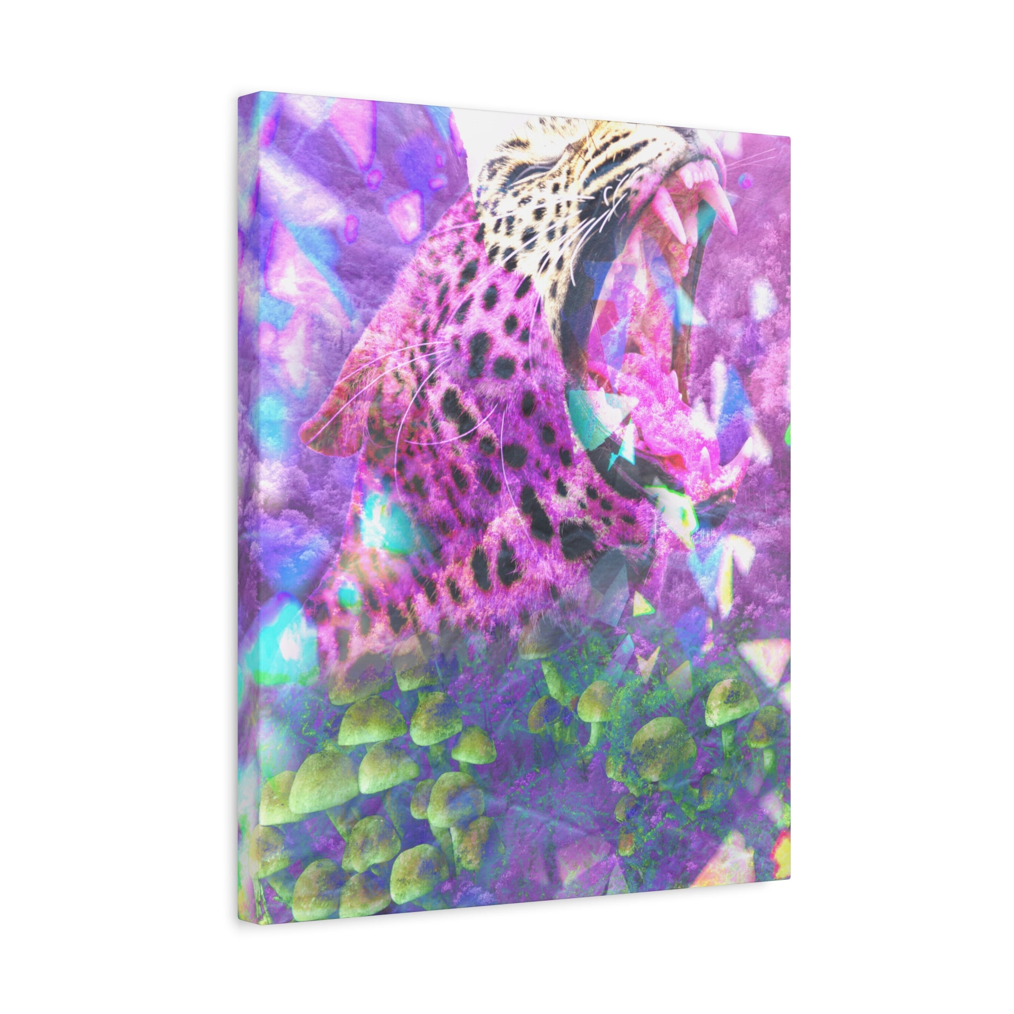 Vibrant Roaring Leopard Matte Canvas Wall Art