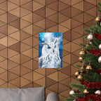 Frost Owl Poster Print - Winter Woodland Bird Art