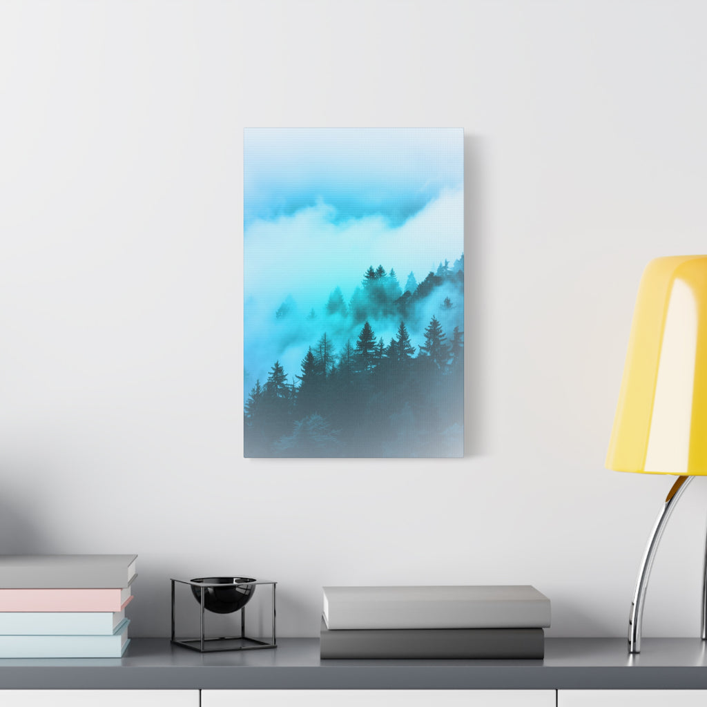 Blue Mountain Fog Canvas Art - Tranquil Blue Ridge Decor