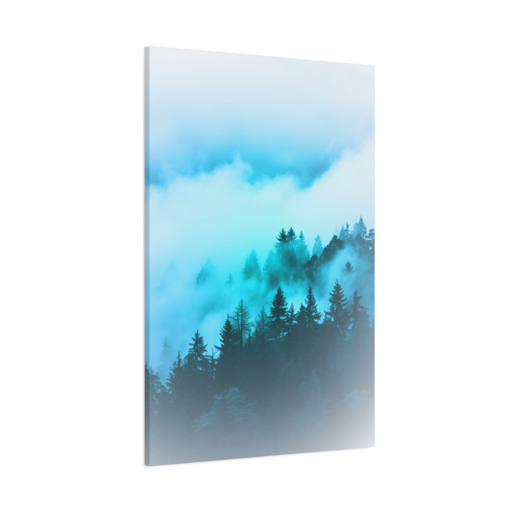 Blue Mountain Fog Canvas Art - Tranquil Blue Ridge Decor