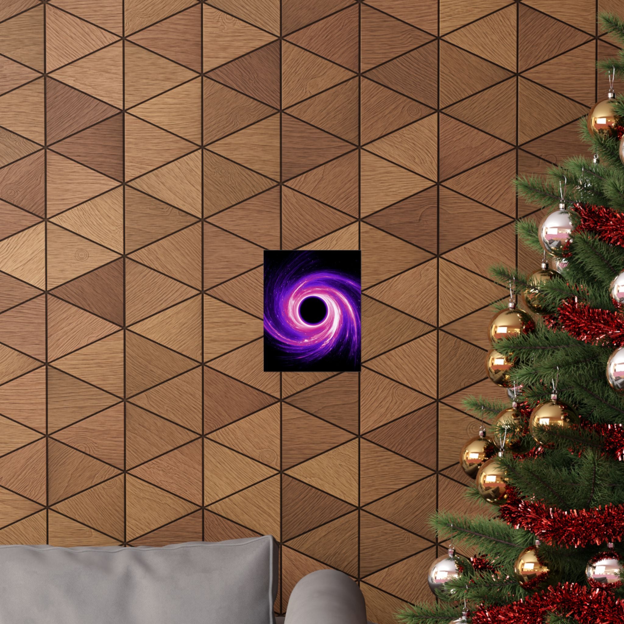 Purple Pink Wormhole Poster Print - Cosmic Vortex Art