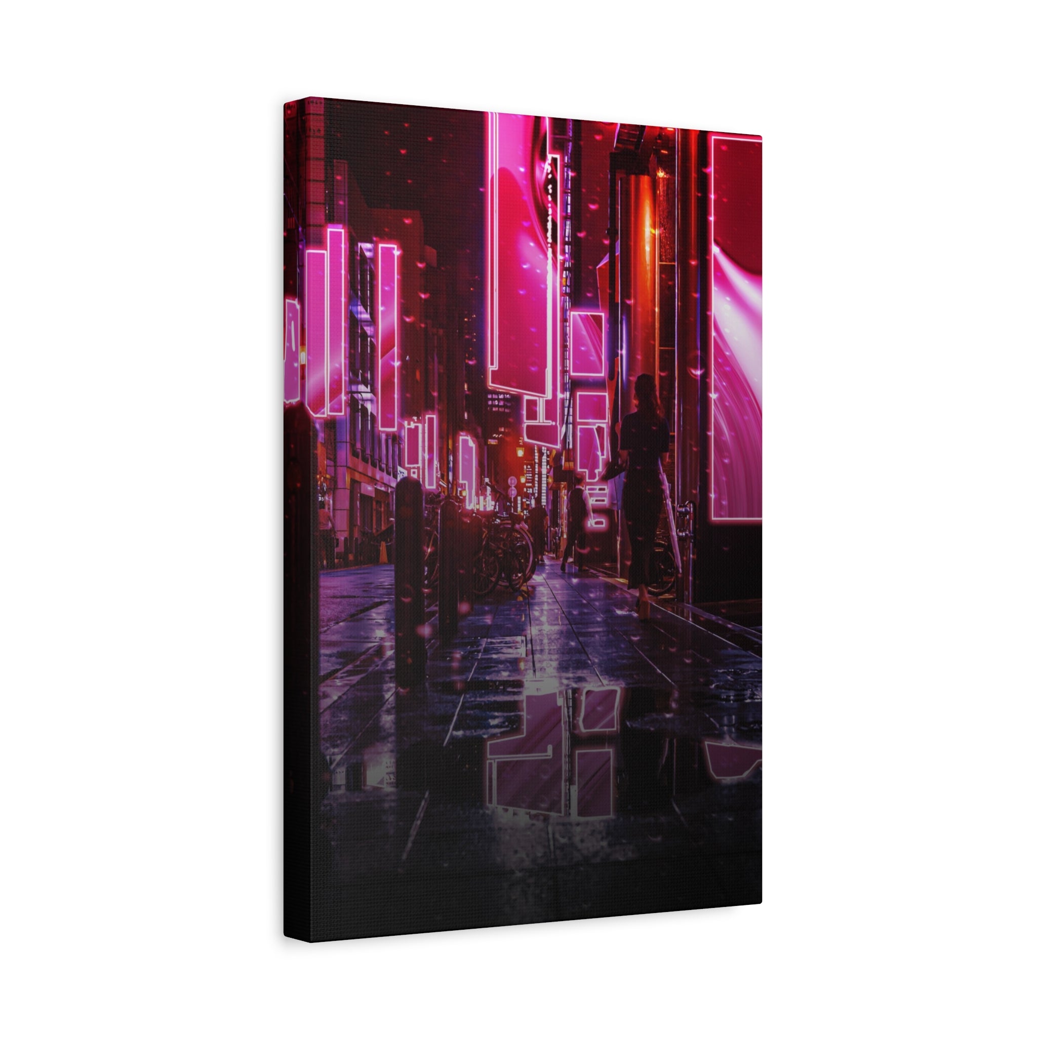 Japanese City Punk FX.3 Canvas Wall Art - Cyberpunk Tokyo Street Decor