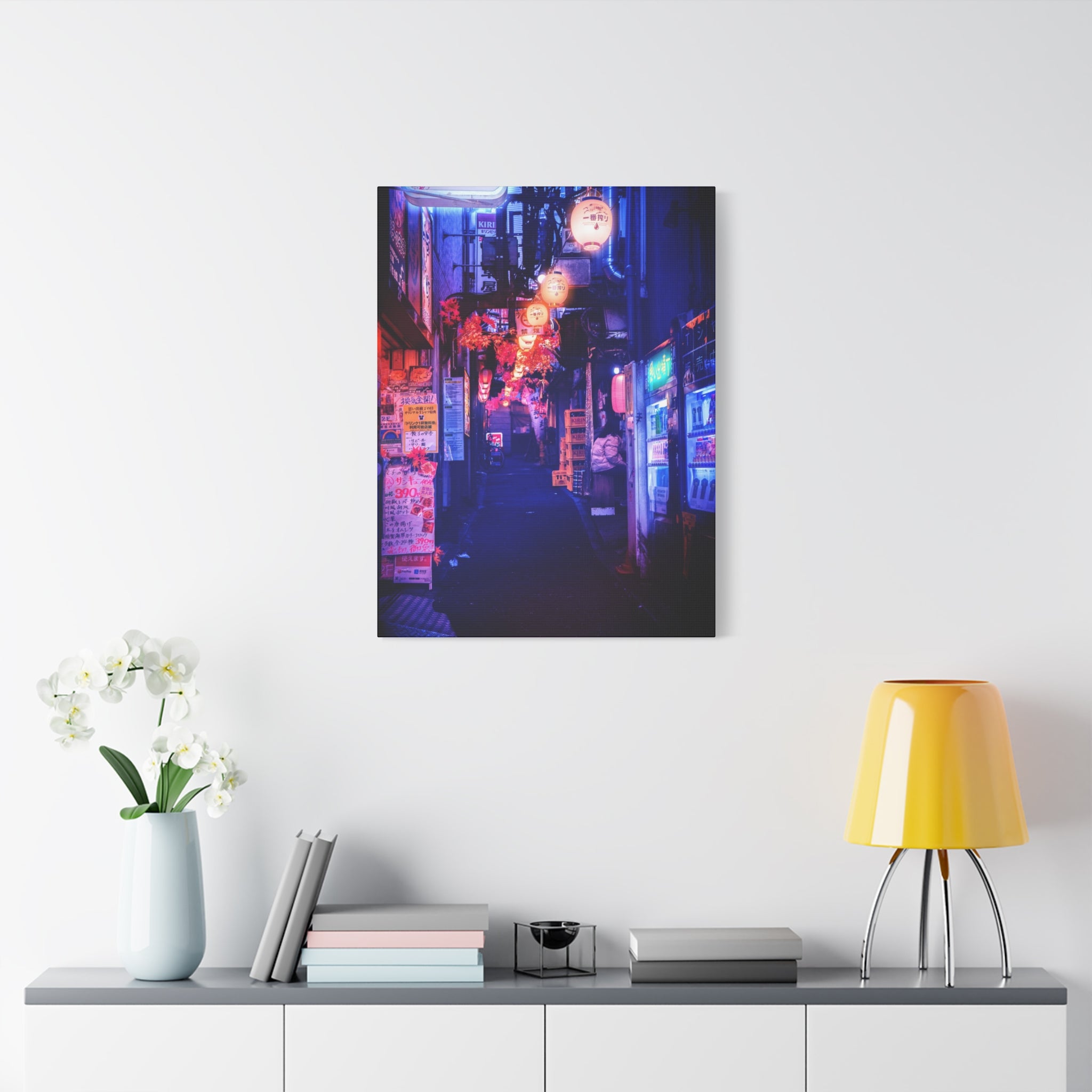 Japanese City Punk FX Canvas Wall Art - Cyberpunk Street Decor