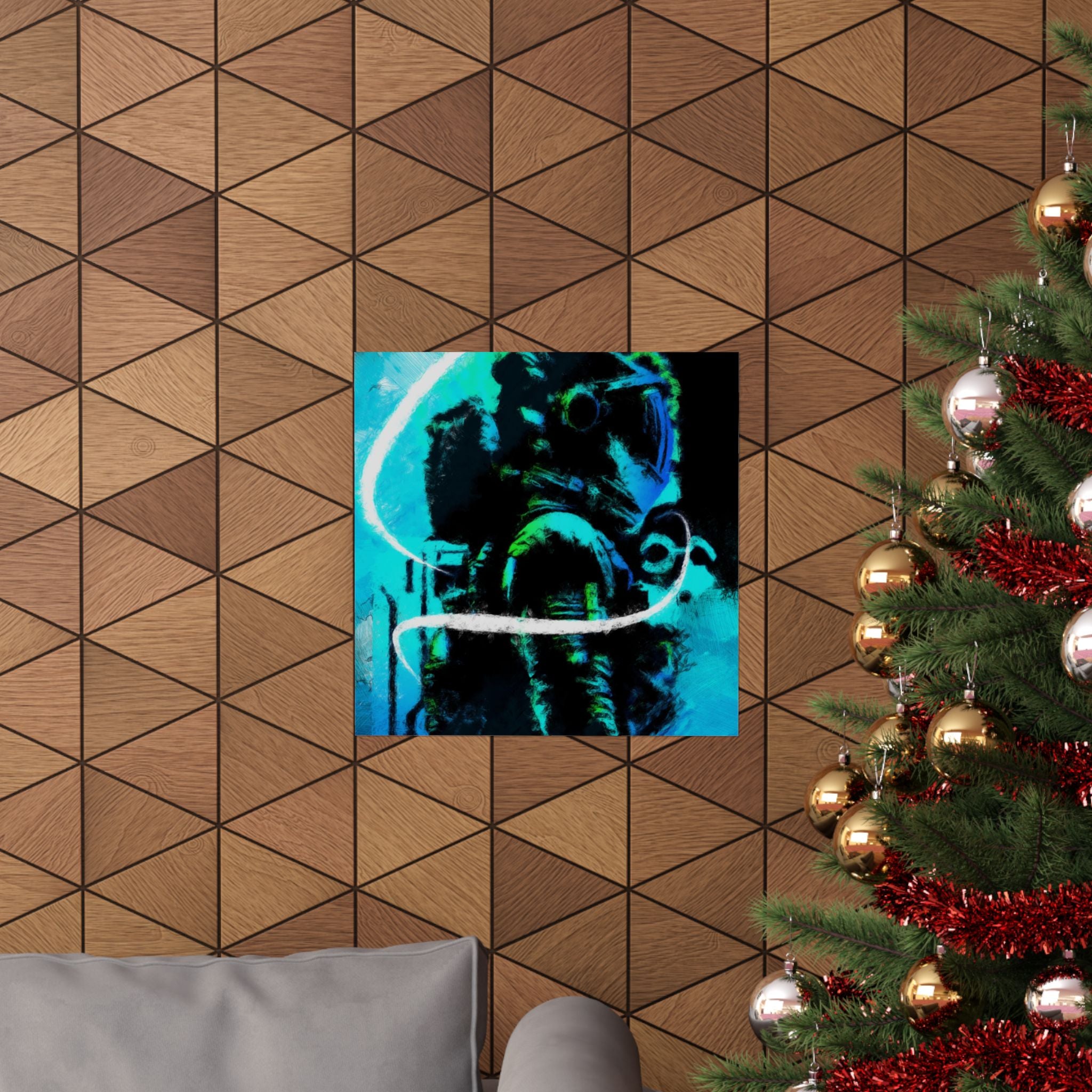 Grunge Space Man Poster - Splatter Astronaut Art Print