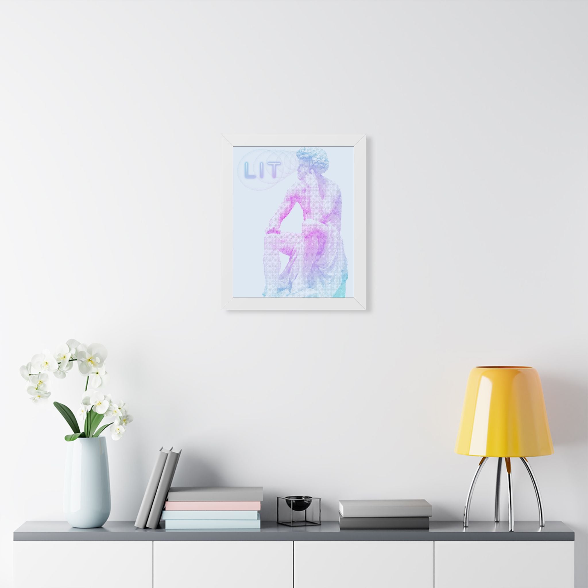 Lit Thinker Framed Poster - Psychedelic Abstract Portrait Wall Art